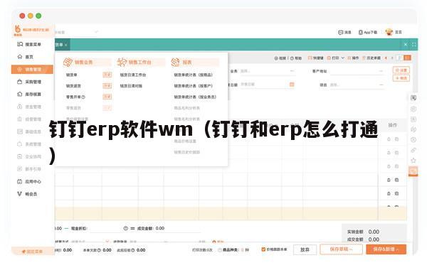钉钉erp软件wm（钉钉和erp怎么打通）