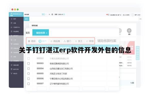 关于钉钉湛江erp软件开发外包的信息