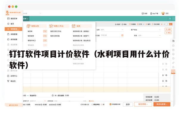 钉钉软件项目计价软件（水利项目用什么计价软件）