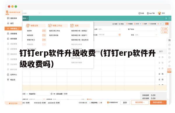 钉钉erp软件升级收费（钉钉erp软件升级收费吗）