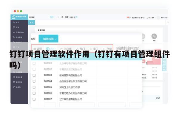 钉钉项目管理软件作用（钉钉有项目管理组件吗）