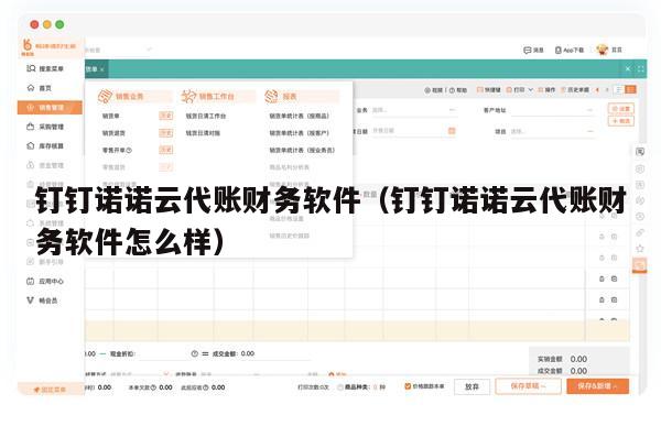 钉钉诺诺云代账财务软件（钉钉诺诺云代账财务软件怎么样）