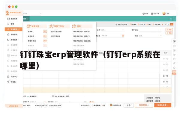 钉钉珠宝erp管理软件（钉钉erp系统在哪里）