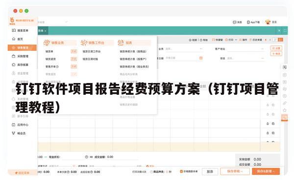 钉钉软件项目报告经费预算方案（钉钉项目管理教程）