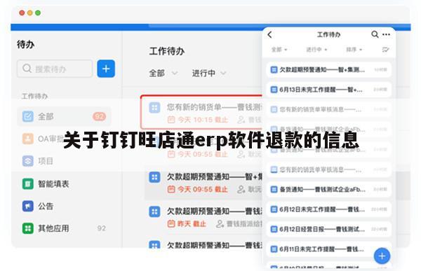 关于钉钉旺店通erp软件退款的信息