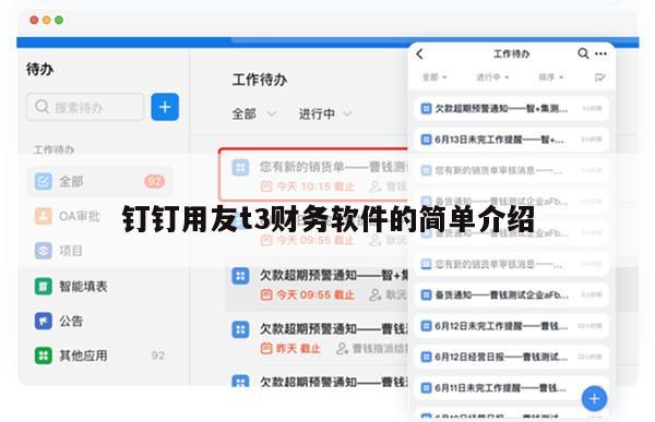 钉钉用友t3财务软件的简单介绍