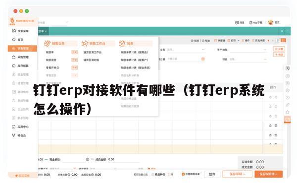 钉钉erp对接软件有哪些（钉钉erp系统怎么操作）