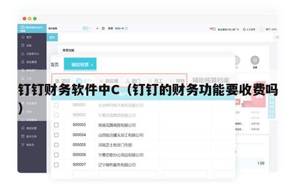 钉钉财务软件中C（钉钉的财务功能要收费吗）