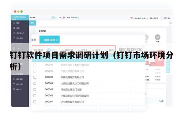钉钉软件项目需求调研计划（钉钉市场环境分析）