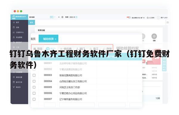 钉钉乌鲁木齐工程财务软件厂家（钉钉免费财务软件）
