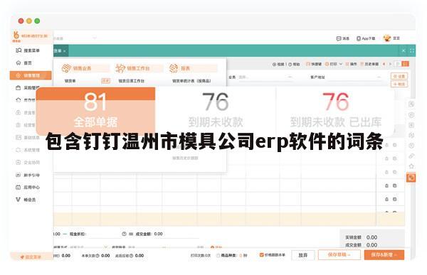 包含钉钉温州市模具公司erp软件的词条