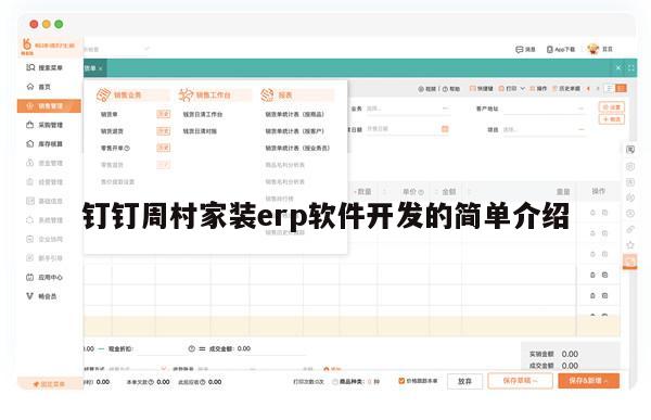 钉钉周村家装erp软件开发的简单介绍