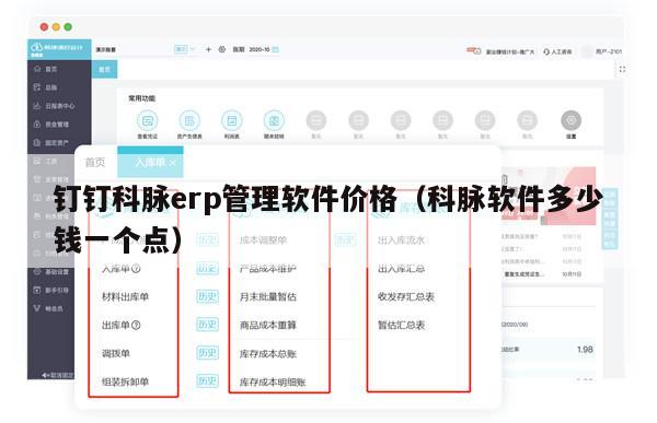 钉钉科脉erp管理软件价格（科脉软件多少钱一个点）