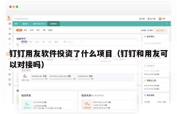 钉钉用友软件投资了什么项目（钉钉和用友可以对接吗）