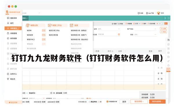 钉钉九九龙财务软件（钉钉财务软件怎么用）