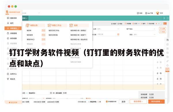 钉钉学财务软件视频（钉钉里的财务软件的优点和缺点）
