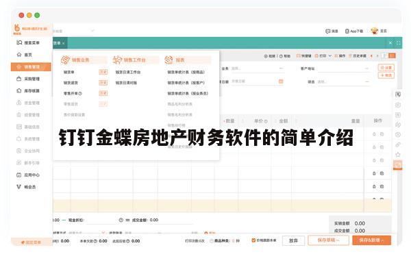 钉钉金蝶房地产财务软件的简单介绍