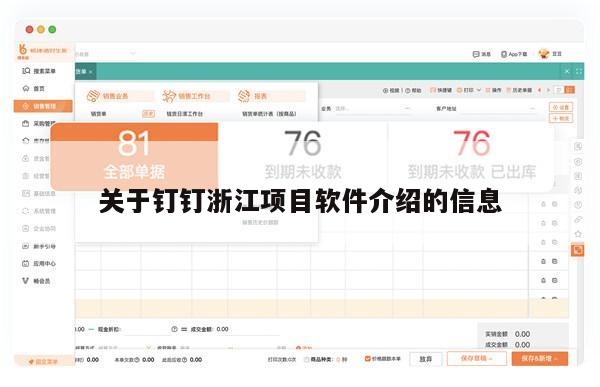关于钉钉浙江项目软件介绍的信息