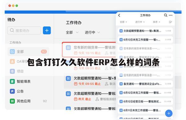包含钉钉久久软件ERP怎么样的词条