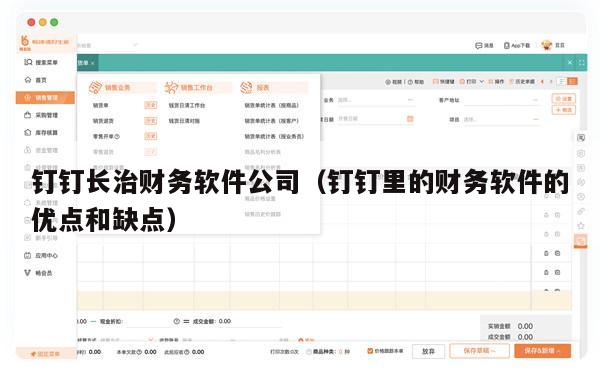 钉钉长治财务软件公司（钉钉里的财务软件的优点和缺点）
