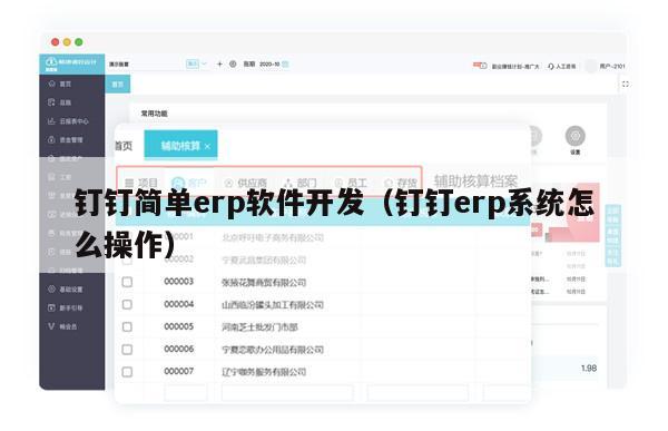 钉钉简单erp软件开发（钉钉erp系统怎么操作）