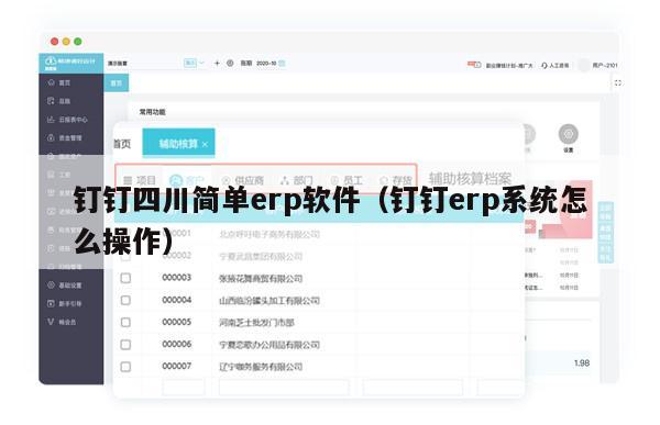 钉钉四川简单erp软件（钉钉erp系统怎么操作）