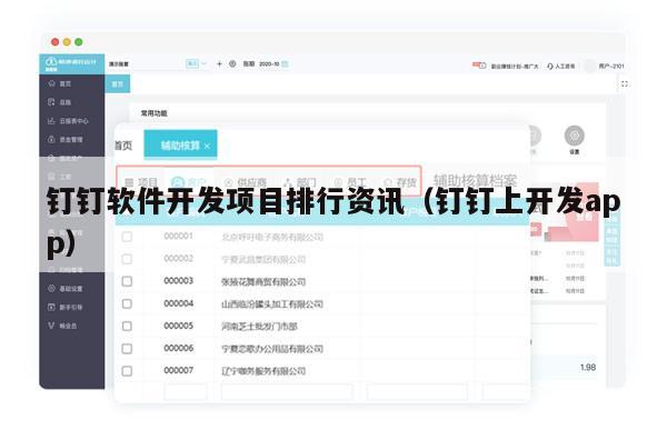 钉钉软件开发项目排行资讯（钉钉上开发app）