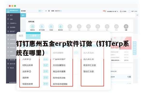 钉钉惠州五金erp软件订做（钉钉erp系统在哪里）