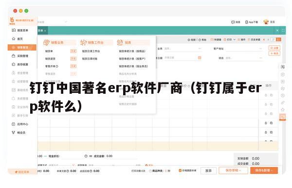 钉钉中国著名erp软件厂商（钉钉属于erp软件么）