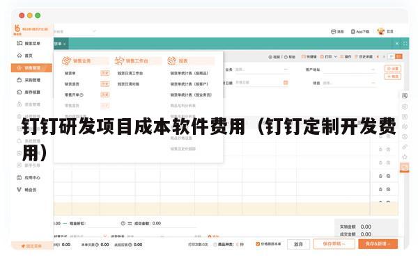 钉钉研发项目成本软件费用（钉钉定制开发费用）