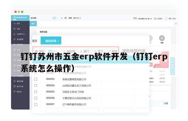 钉钉苏州市五金erp软件开发（钉钉erp系统怎么操作）