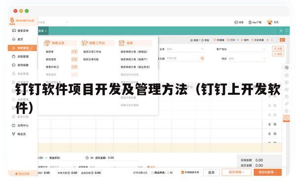 钉钉软件项目开发及管理方法（钉钉上开发软件）