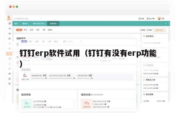 钉钉erp软件试用（钉钉有没有erp功能）