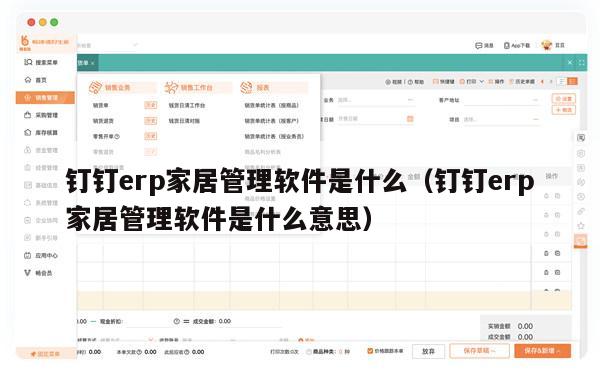 钉钉erp家居管理软件是什么（钉钉erp家居管理软件是什么意思）