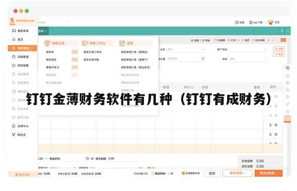 钉钉金薄财务软件有几种（钉钉有成财务）