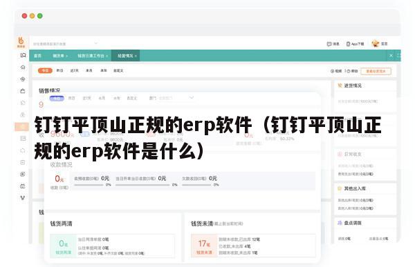 钉钉平顶山正规的erp软件（钉钉平顶山正规的erp软件是什么）