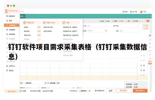 钉钉软件项目需求采集表格（钉钉采集数据信息）