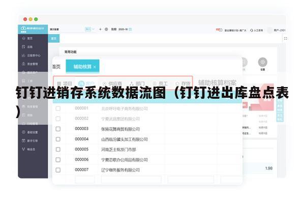 钉钉进销存系统数据流图（钉钉进出库盘点表）