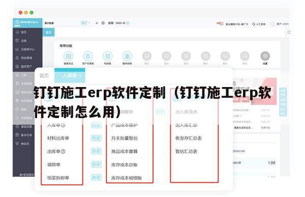 钉钉施工erp软件定制（钉钉施工erp软件定制怎么用）