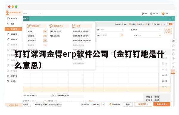 钉钉漯河金得erp软件公司（金钉钉地是什么意思）