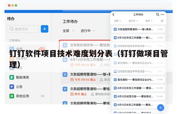 钉钉软件项目技术难度划分表（钉钉做项目管理）