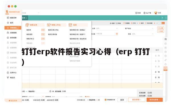 钉钉erp软件报告实习心得（erp 钉钉）