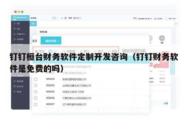 钉钉桓台财务软件定制开发咨询（钉钉财务软件是免费的吗）
