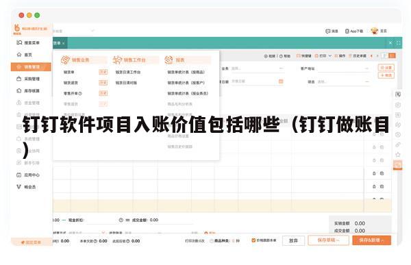 钉钉软件项目入账价值包括哪些（钉钉做账目）