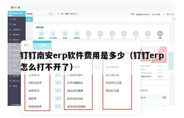 钉钉南安erp软件费用是多少（钉钉erp怎么打不开了）