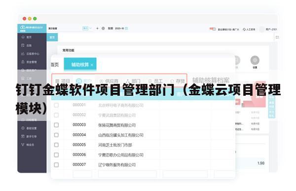 钉钉金蝶软件项目管理部门（金蝶云项目管理模块）