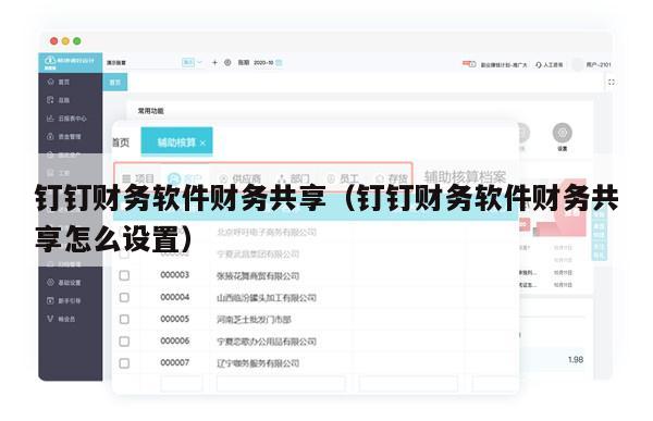 钉钉财务软件财务共享（钉钉财务软件财务共享怎么设置）