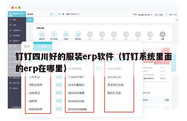钉钉四川好的服装erp软件（钉钉系统里面的erp在哪里）