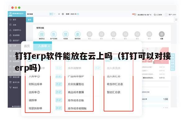 钉钉erp软件能放在云上吗（钉钉可以对接erp吗）