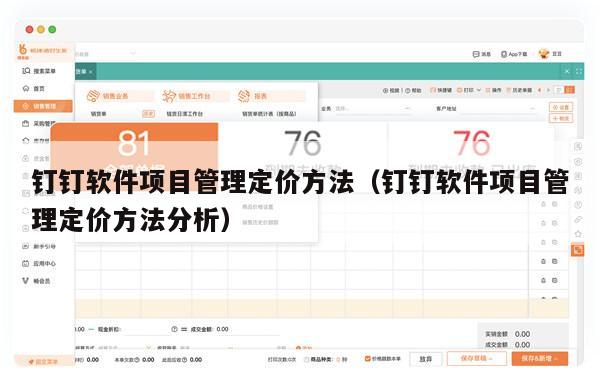 钉钉软件项目管理定价方法（钉钉软件项目管理定价方法分析）